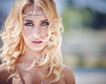 Bridal Hair Vine, Bridal Headband, Crystal Chain Headpiece, Wedding Headband,Wedding Hair Accesories, Wedding Tiara, Wedding Hair Jewelry
