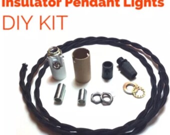 DIY Glass Insulator Pendant Light Kit -DIY Insulator Lighting Kit - Lamp Parts Kit