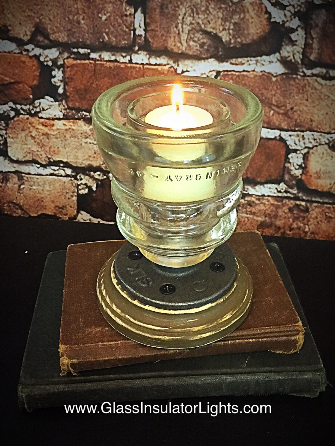 Insulator Candle Holder Glass Insulator Candle Holder