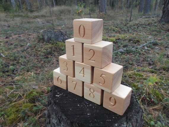 Counting blocks Maths blocks educational numbers wooden