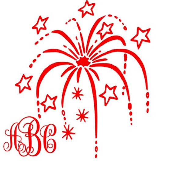 Download On Sale Firework Monogram Decal Firework Decal 4th Of July