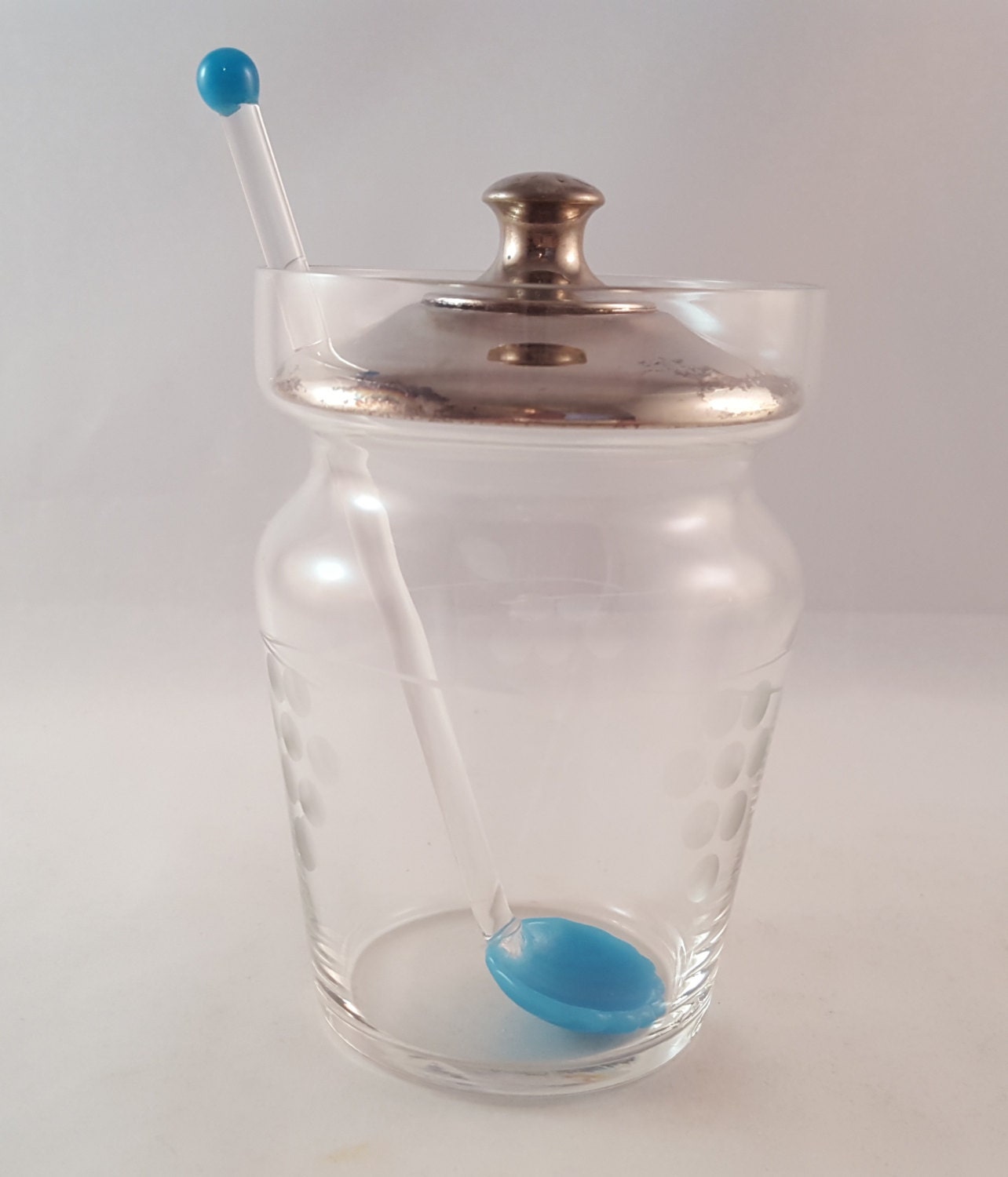 SALE Vintage Jelly and Condiment Jar with Lid and Spoon
