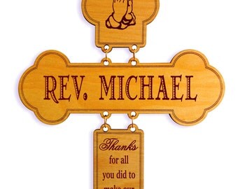 Gift from Wedding Couple to Officiant,Wedding Thank You Cross,Custom Wedding Celebrant Gift,Priest/Pastor Thanks Gift On our Wedding,DWO007