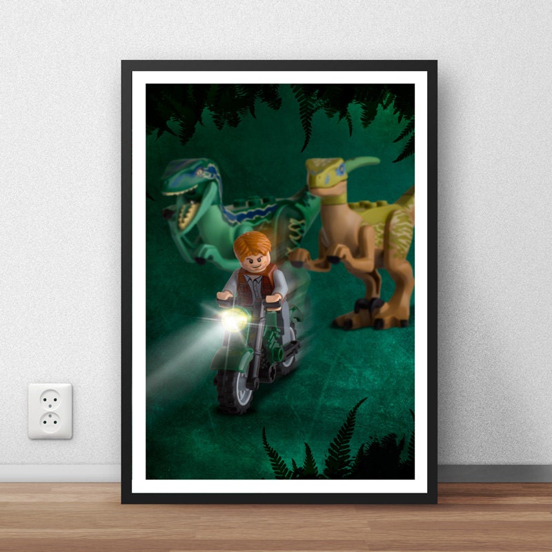 Lego Jurassic World Poster Custom made wall art digital