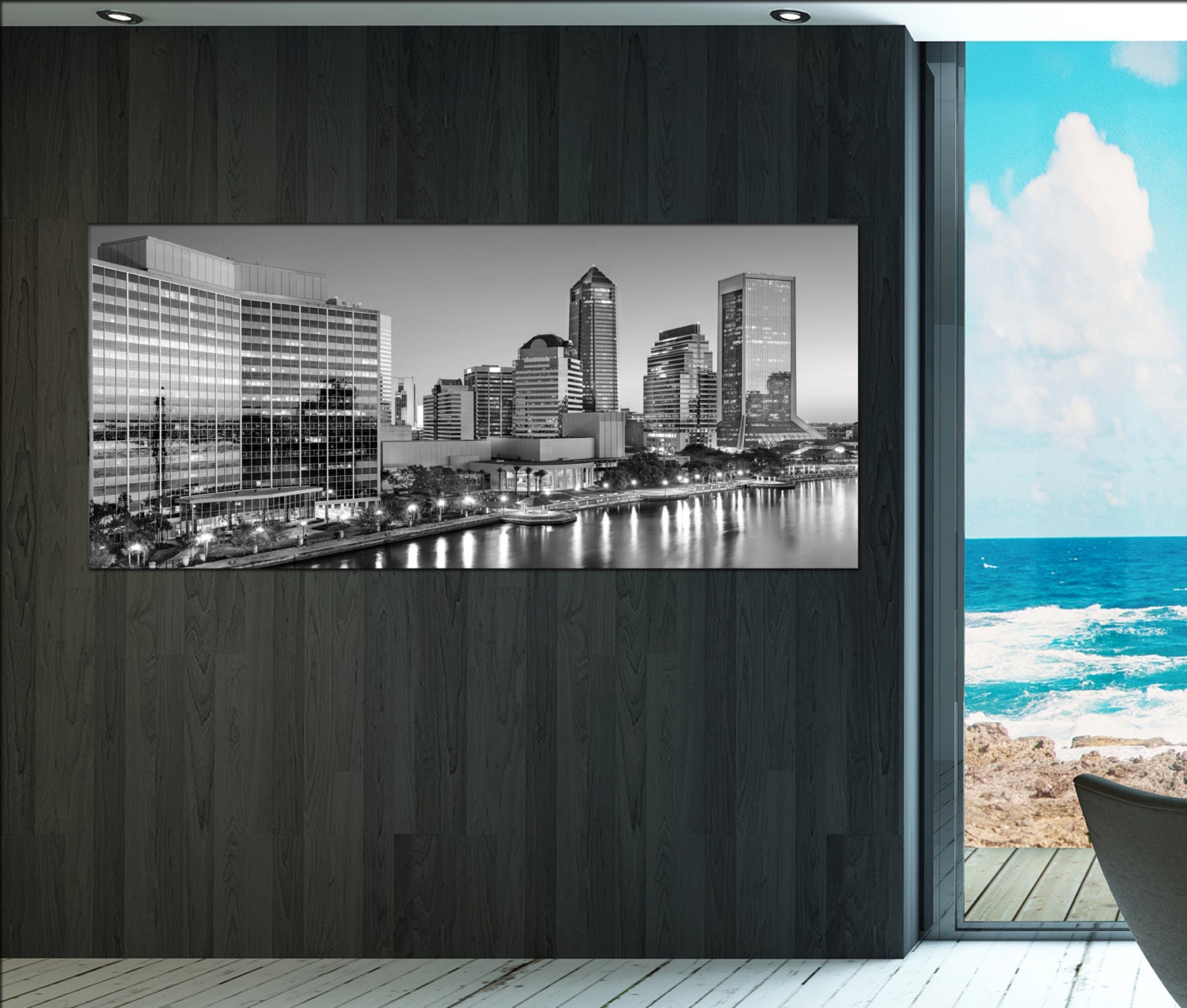  Jacksonville  skyline canvas wall art  skyline Jacksonville  