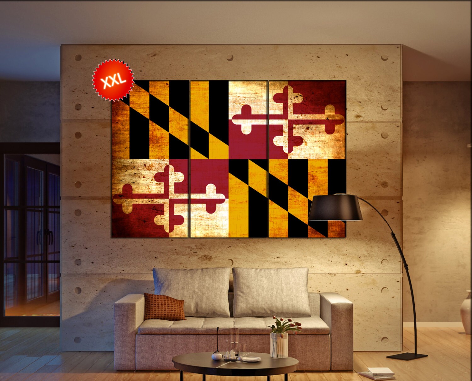 maryland state flag canvas art print large wall art canvas