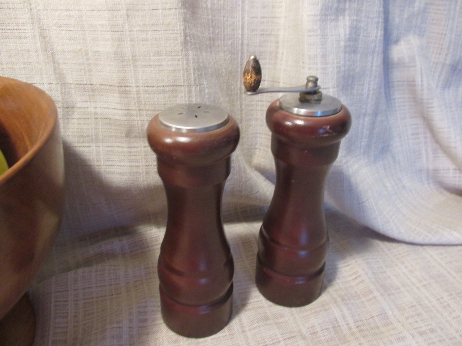 Pretty Vintage Wooden Salt and Pepper Shakers by ClassicMontage