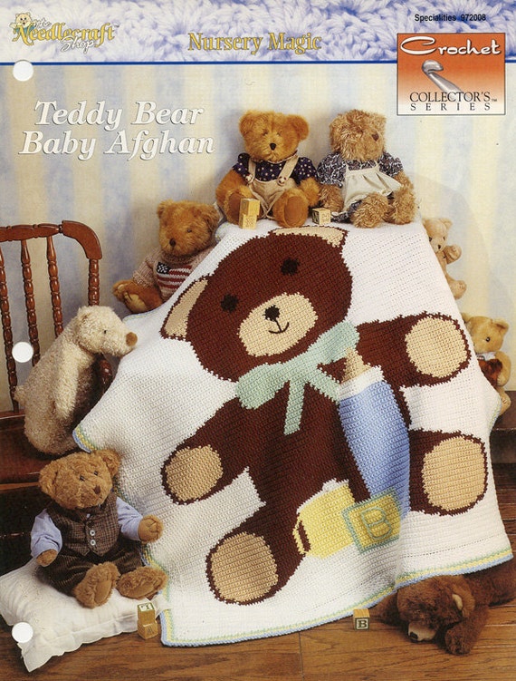 Teddy Bear Baby Afghan Crochet Pattern by APatternAngel on Etsy