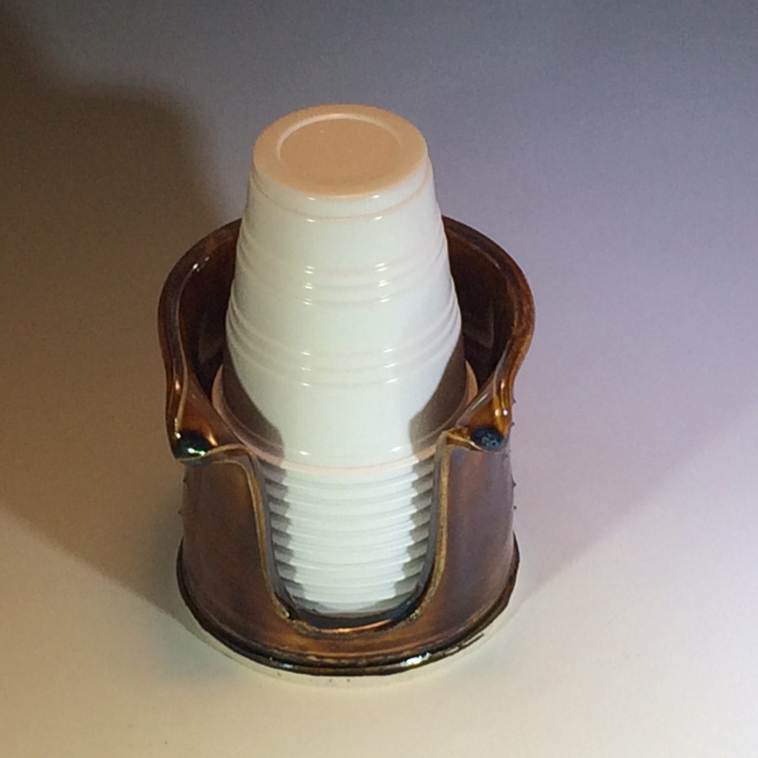 Kitchen Cup Holder 5 ounce In Bronze Handmade by PotteryByYvonne