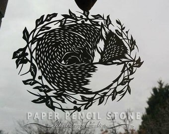 Rabbit papercut | Etsy