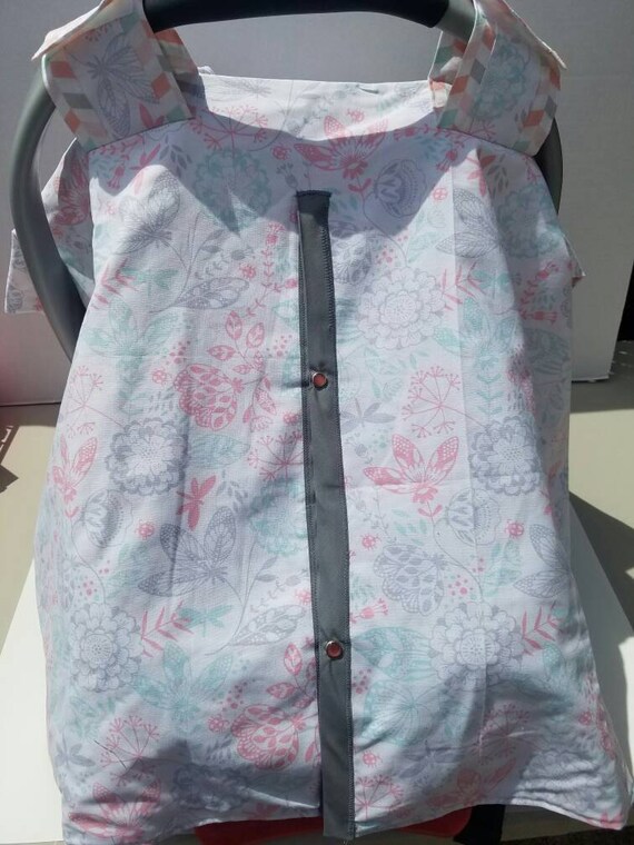 Pastel floral/dragonfly car seat cover/canopy. FREE strap Pastel floral/dragonfly car seat cover/canopy. FREE strap