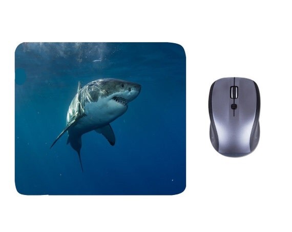 Great white shark . mouse pad 1/4 inch by CustomCreationsbyJJ