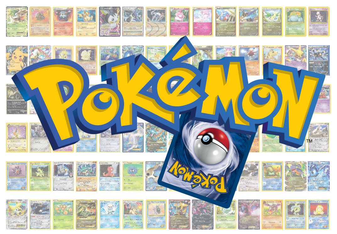 Printable 1:6 Pokemon Trading Cards Lot 84 Types for YoSD