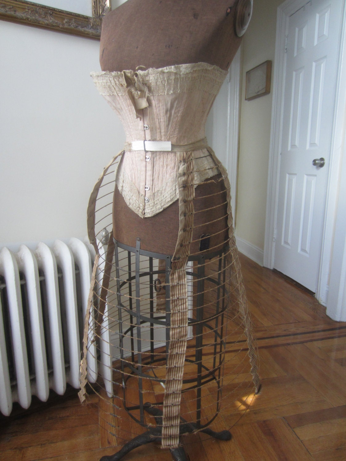 Antique victorian Bustle wire hoop skirt