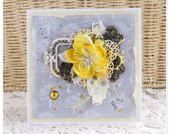 Unique Handmade Any Occasion Card Birthday Yellow