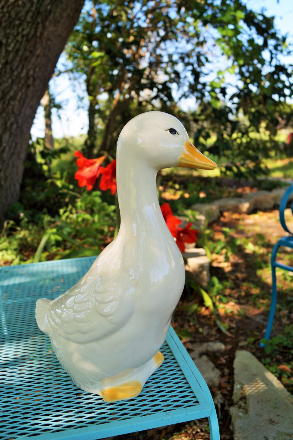 ceramic duck statue