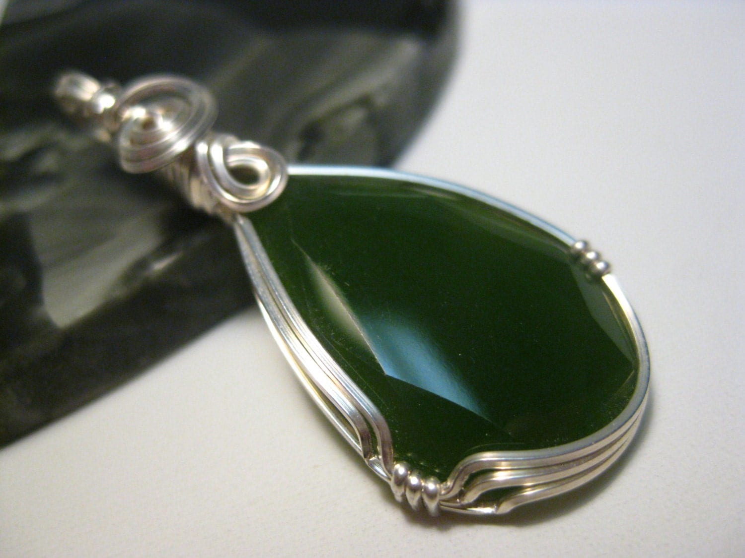 Canadian Jade Pendant in Sterling Silver