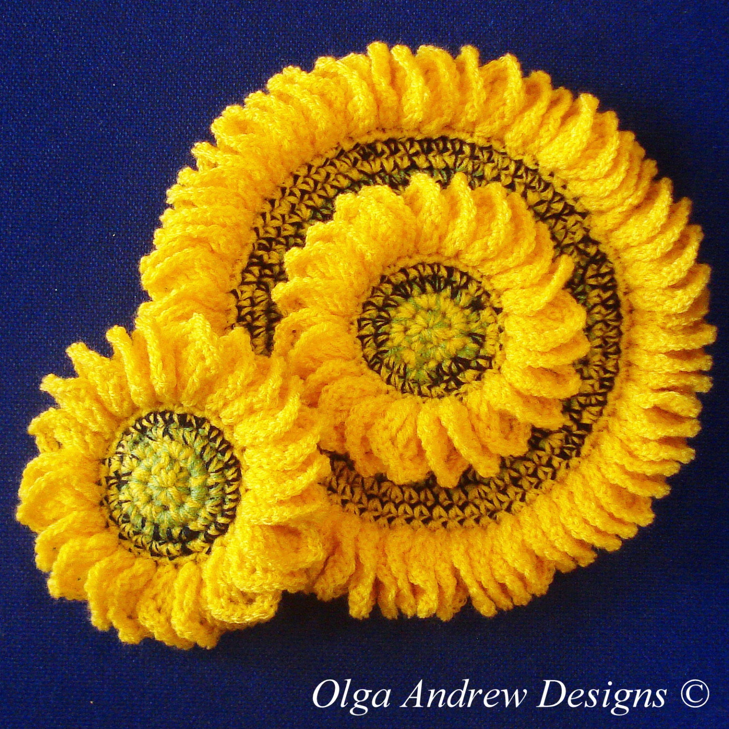 Sunflower doily coasters crochet pattern sunflower crochet