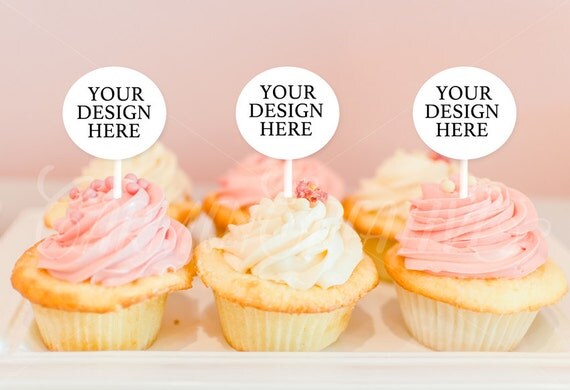 Cupcakes Mockup Party Styled Stock Photography Party Toppers