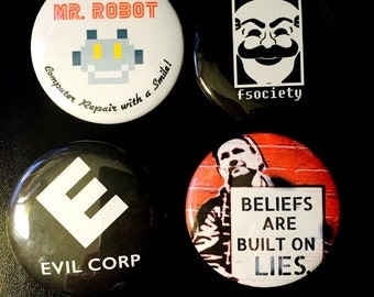 Mr. Robot Set of Pinback Buttons