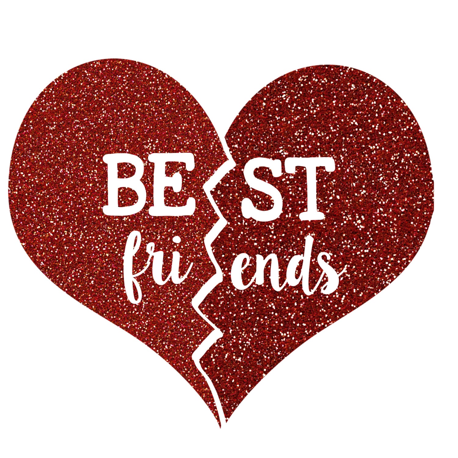 DIY Iron On Vinyl Best  Friends  Heart  5 Glitter by JackOfNone