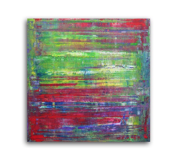 Items similar to Green Red Blue Modern Abstract Painting Original ...