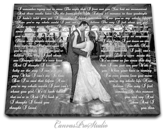 Anniversary day gift First Dance Lyrics, Picture with Wedding Vows, Gift, Wedding Vows Canvas, Wedding Anniversary, Wife for Husband Gift
