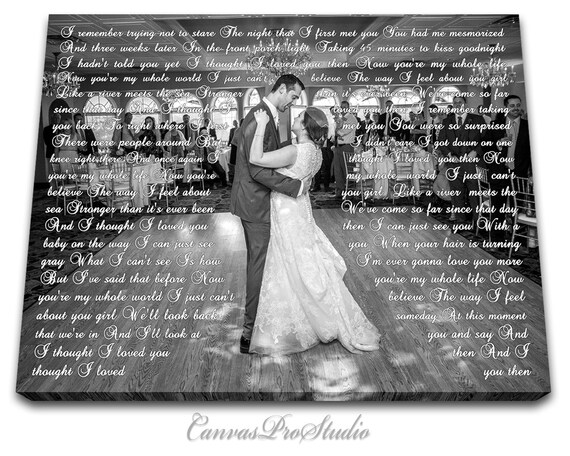 Anniversary day gift First Dance Lyrics Picture with Wedding