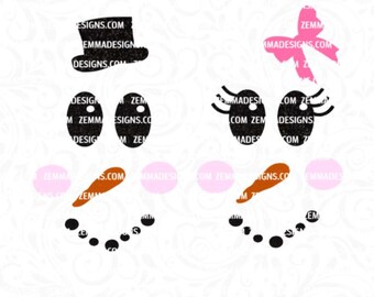 snowman face svg - snowman svg - snowman face clipart - winter svg - snow svg - snowman dxf - snowman svg file - clip art - Zemma Designs
