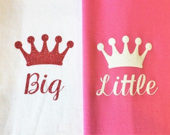 Big Little Sorority Reveal Shirt | DIY Shirts Glitter Iron-on Decal | 5 Point Crown | Sorority Sister Family