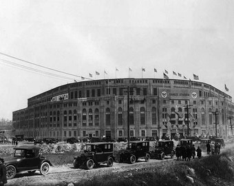 Vintage photo Yankee Stadium New York Yankees old baseball stadium NY Yankees 1920s antique photograph print poster