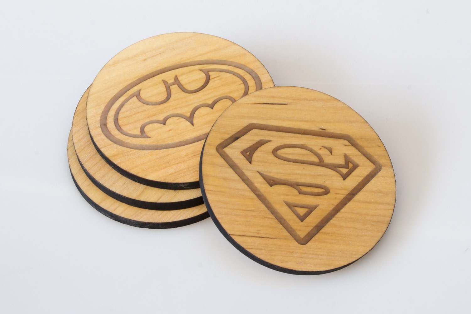 set-of-4-superhero-coasters-laser-cut-wood