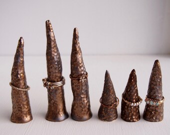 Handmade gold ceramic ring cones, ring display, ring holder, gold pottery ring cone, gold ceramics, jewellery display, engagement gift