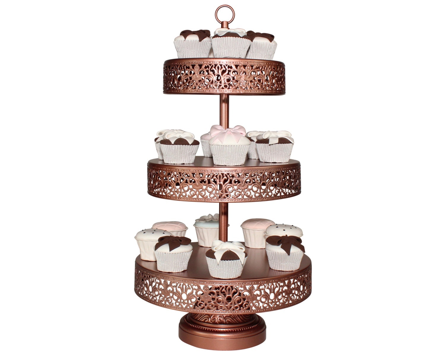 Rose Gold 3 Tier Cupcake Stand Antique Cake by PlatinumHomeDesigns
