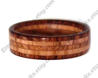 Wood Ring Rosewood and Olivewood, Wooden Ring, Wooden Wedding Ring, Wood Engagement Ring, Custom Wood Ring, Anniversary Gift, Jewelry