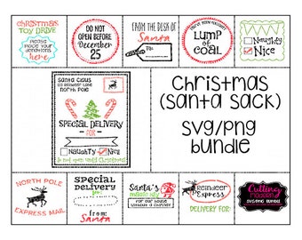 SALE SVG Cut File Bundle - October Release - Christmas Santa Sack Bundle- Silhouette Cameo - Cricut - DIY Projects - Vinyl Projects