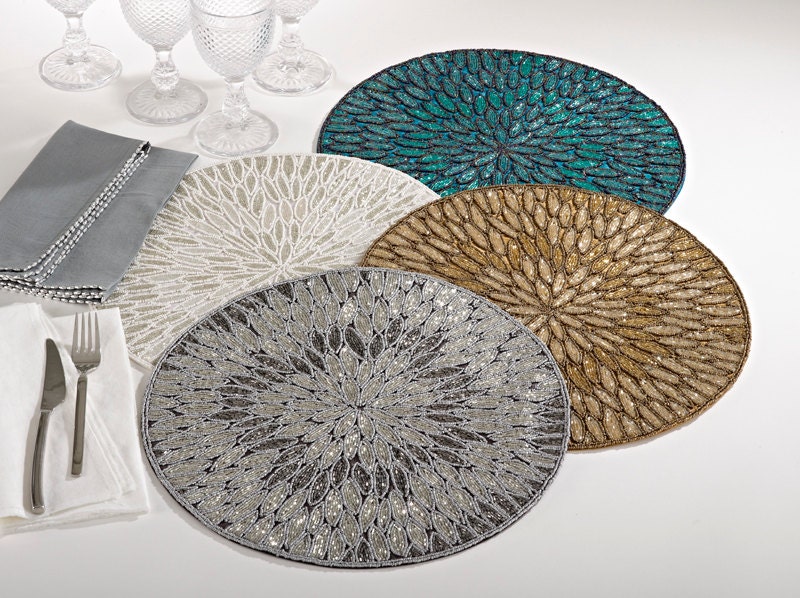 Round Placemats Jaipur Beaded Round Placemat 1 Piece