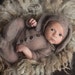 Newborn Knit Bunny Pajamas - Newborn Footed Jammies with hood or bonnet - Newborn Mohair Knit Pajamas - Newborn Photo Prop