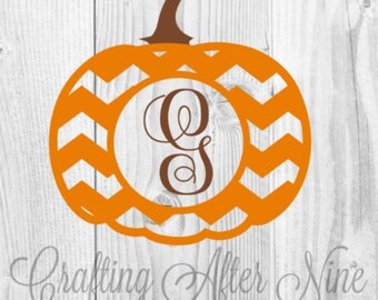 Halloween SVG, Pumpkin Monogram SVG, Fall Svg, Fall Monogram, Monogram Frame SVG, Svg File, Cricut File, Silhouette Studio, Digital Cut File
