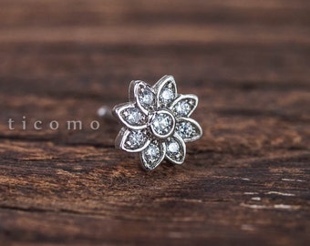 cartilage earring 16g helix earring helix piercing cartilage stud cartilage piercing conch piercing flower lotus #1E02S