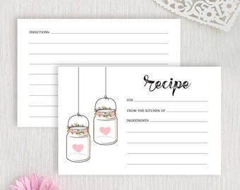 Housewarming recipe cards PRINTED on premium cardstock | Kitchen recipe cards | 4X6 recipe cards | Bridal shower recipe cards