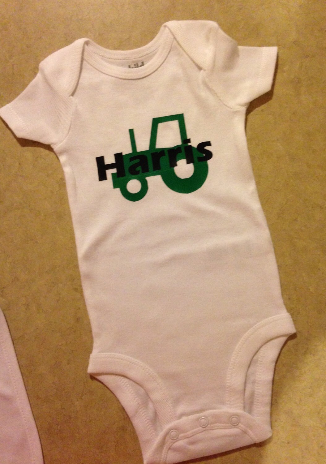 Personalized tractor onesie