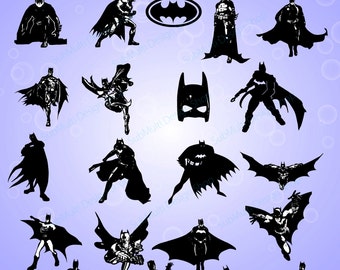 20 Batman / batman silhouette / batman digital clipart / batman digital silhouette / SVG / EPS / PNG / vector file / logo /High Quality