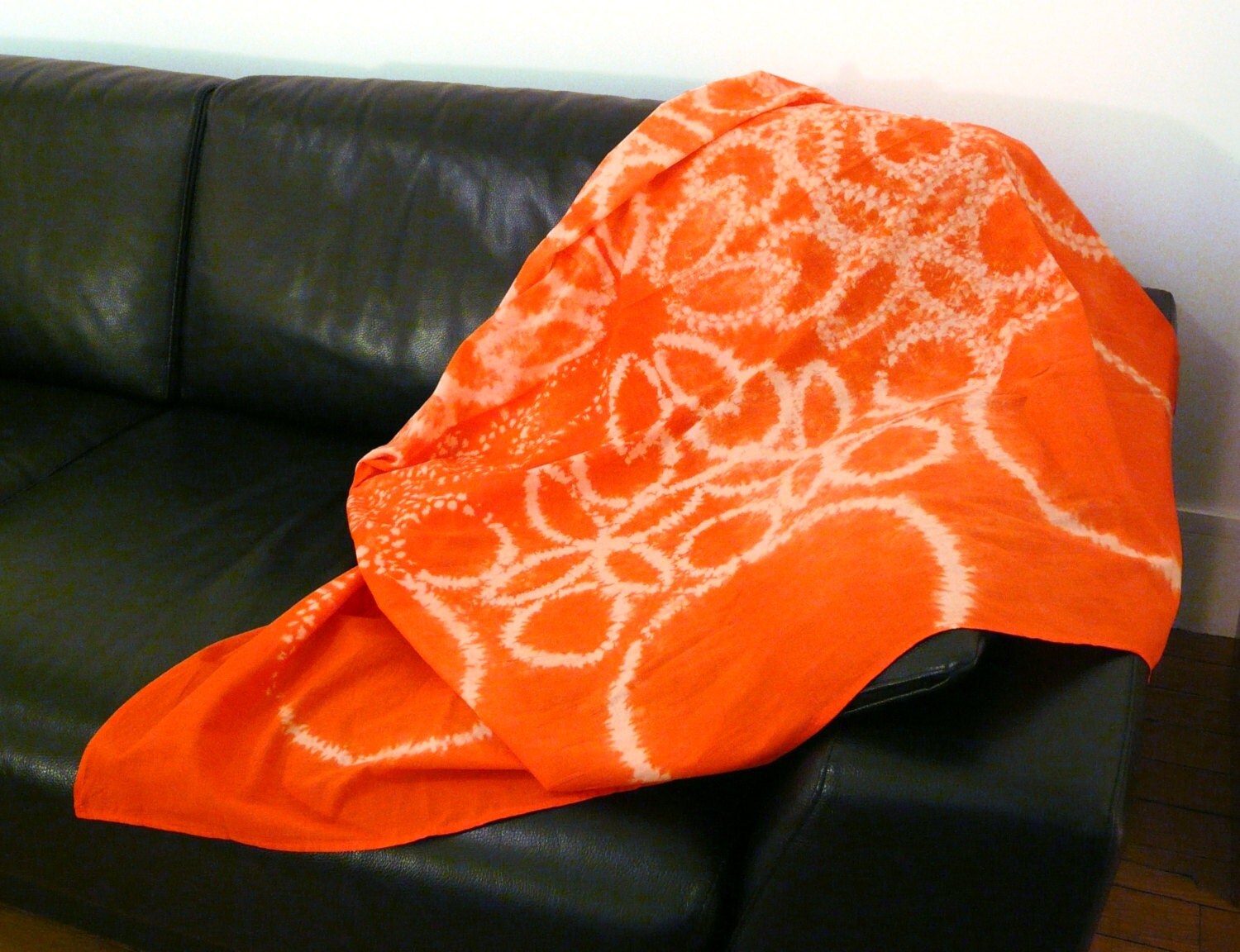 Shibori Orange Wall Hanging / Home Decor by