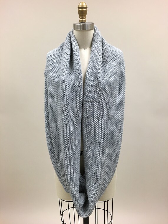 ORGANIC Cotton Knit Scarf GREY infinity scarf chunky