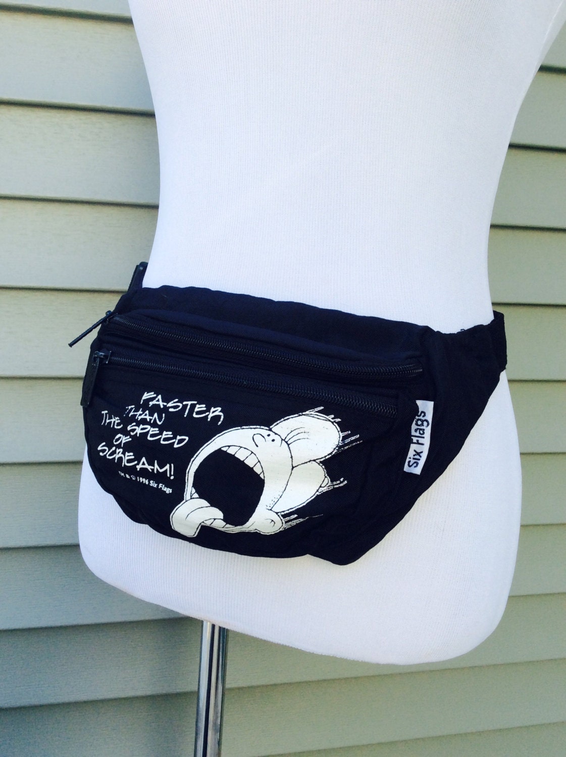 Vintage Funny Black Fanny Pack Bum Bag Humorous Black 90s