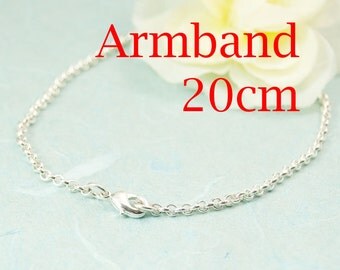 Bracelet silver plated 20cm or desired length extra type. 3211