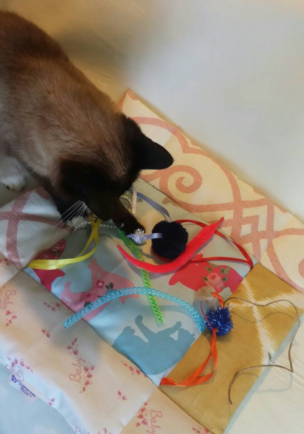 Quilted Play Mat Cat Play Mat Play Mat Double Sided Mat