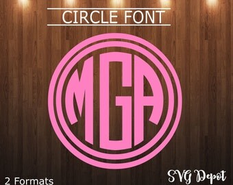 Circle Letters svg file, font svg, cut file, instant download