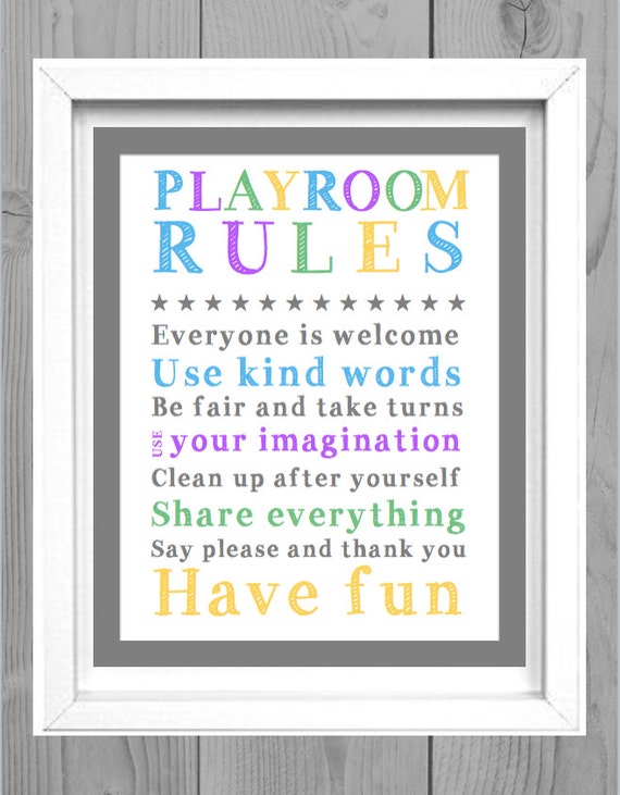 Playroom Rules Wall Art by EmmaMaeDesigns on Etsy